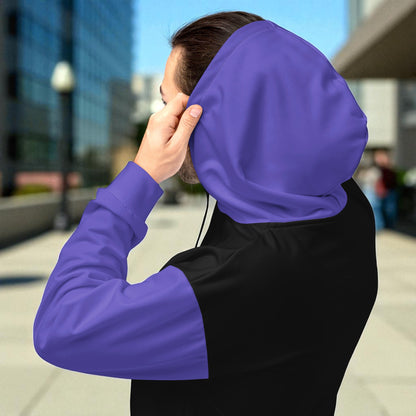 Blue And Black Color Block Hoodie