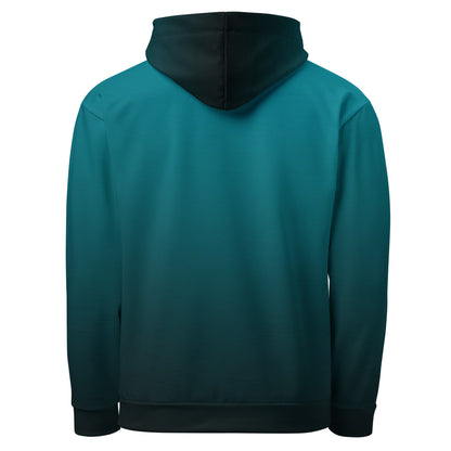 Turquoise To Black Ombre Unisex Hoodie