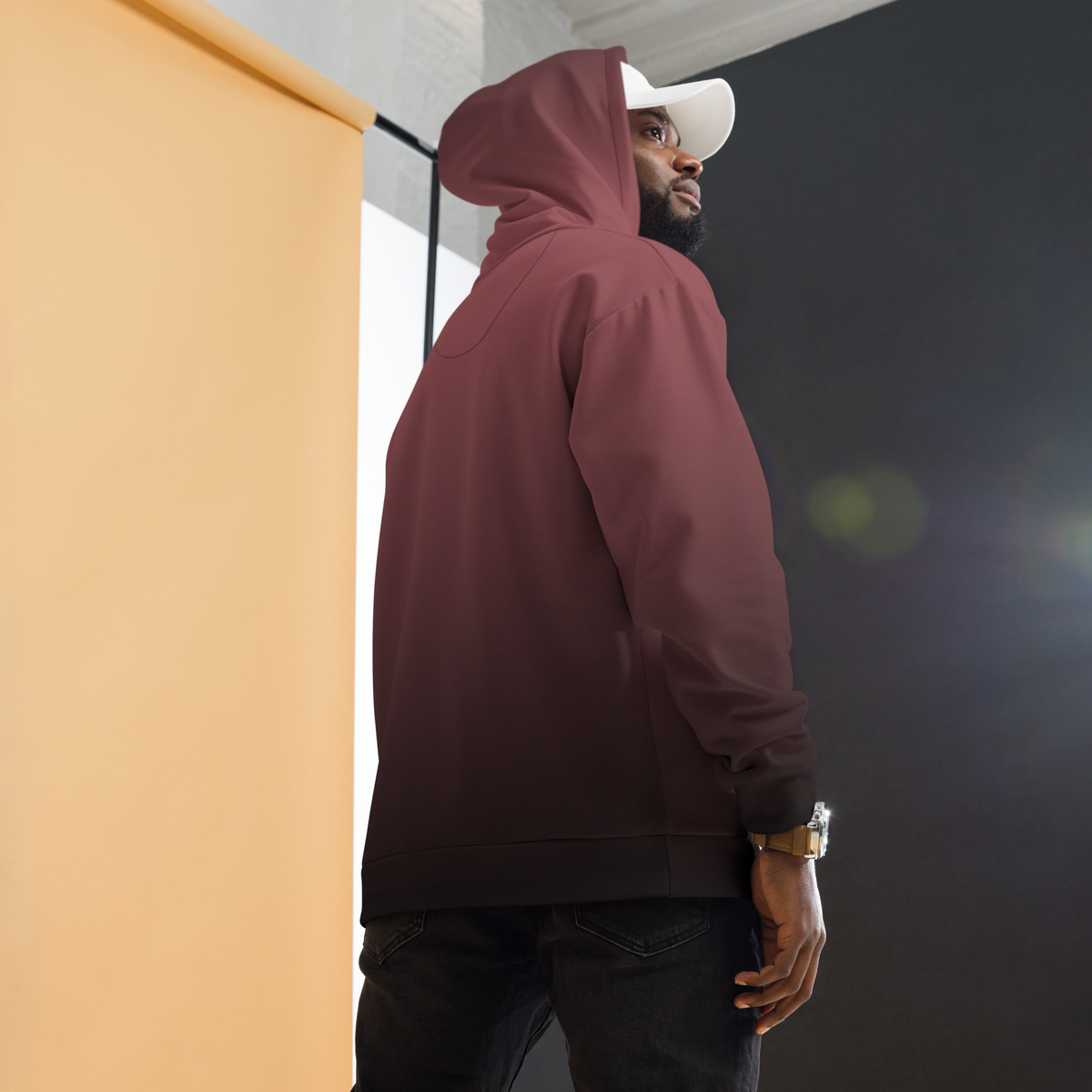 Mauve To Black Ombre Unisex Hoodie