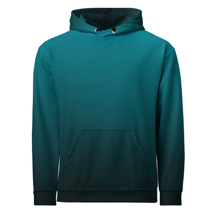 Turquoise To Black Ombre Unisex Hoodie