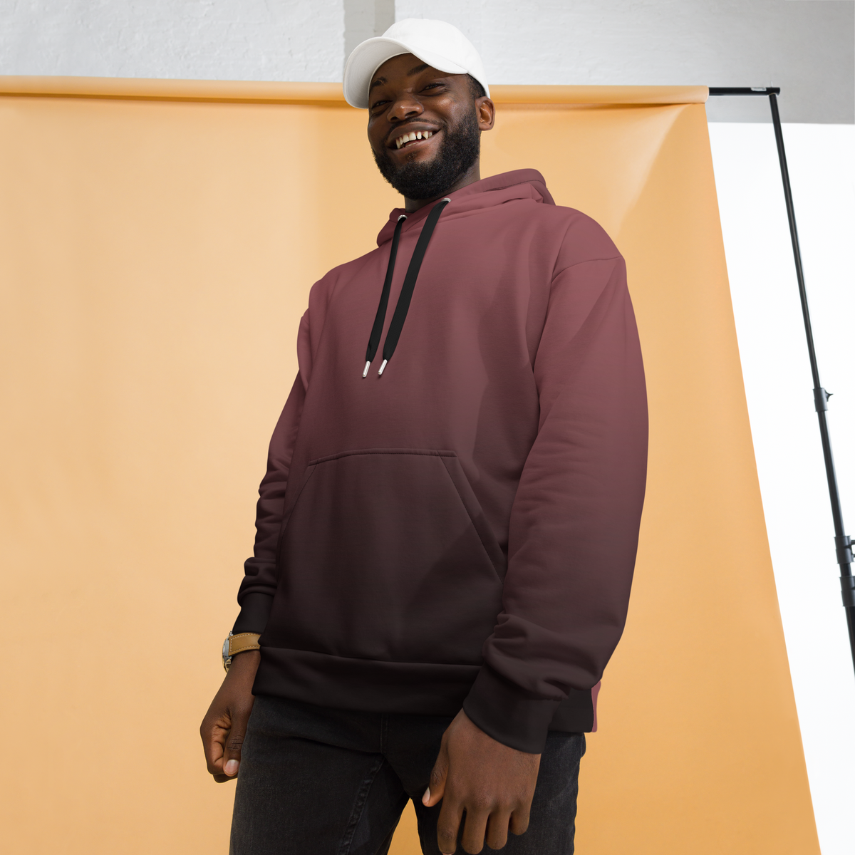 Mauve To Black Ombre Unisex Hoodie
