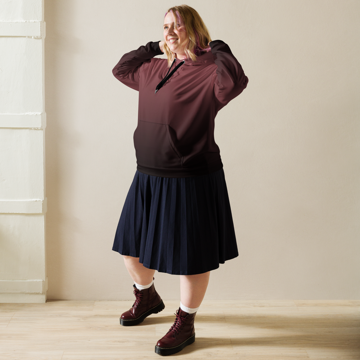 Mauve To Black Ombre Unisex Hoodie
