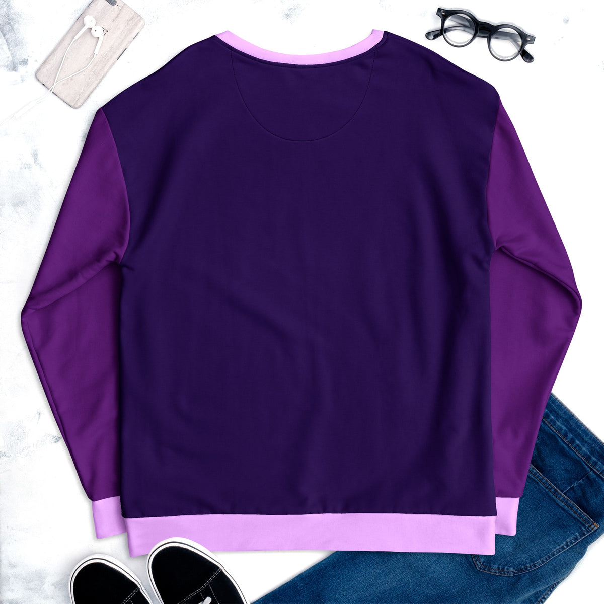 Purple Color Block Women's Sweatshirt