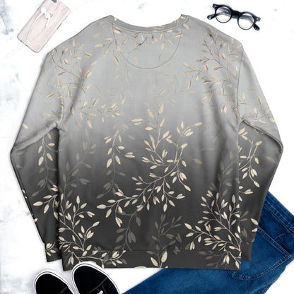 Floral Gold and Grey Ombre Women's Sweatshirt