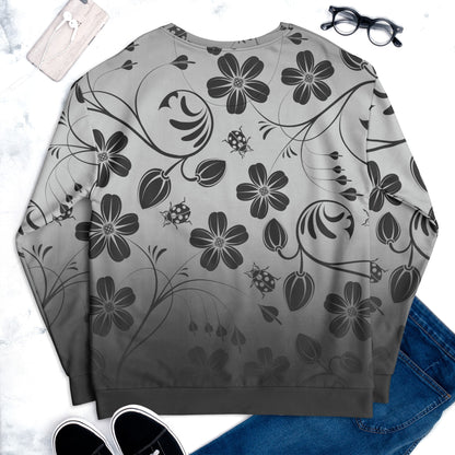 Grey Ombre Floral Women's Sweatshirt