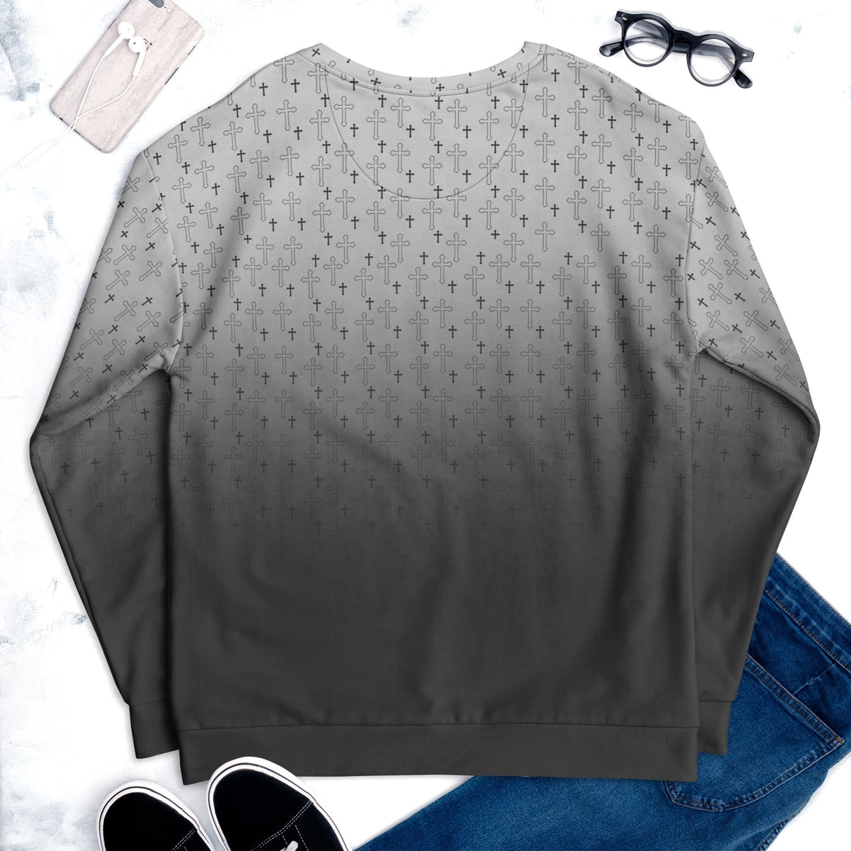 Jesus Cross Ombre Unisex Sweatshirt