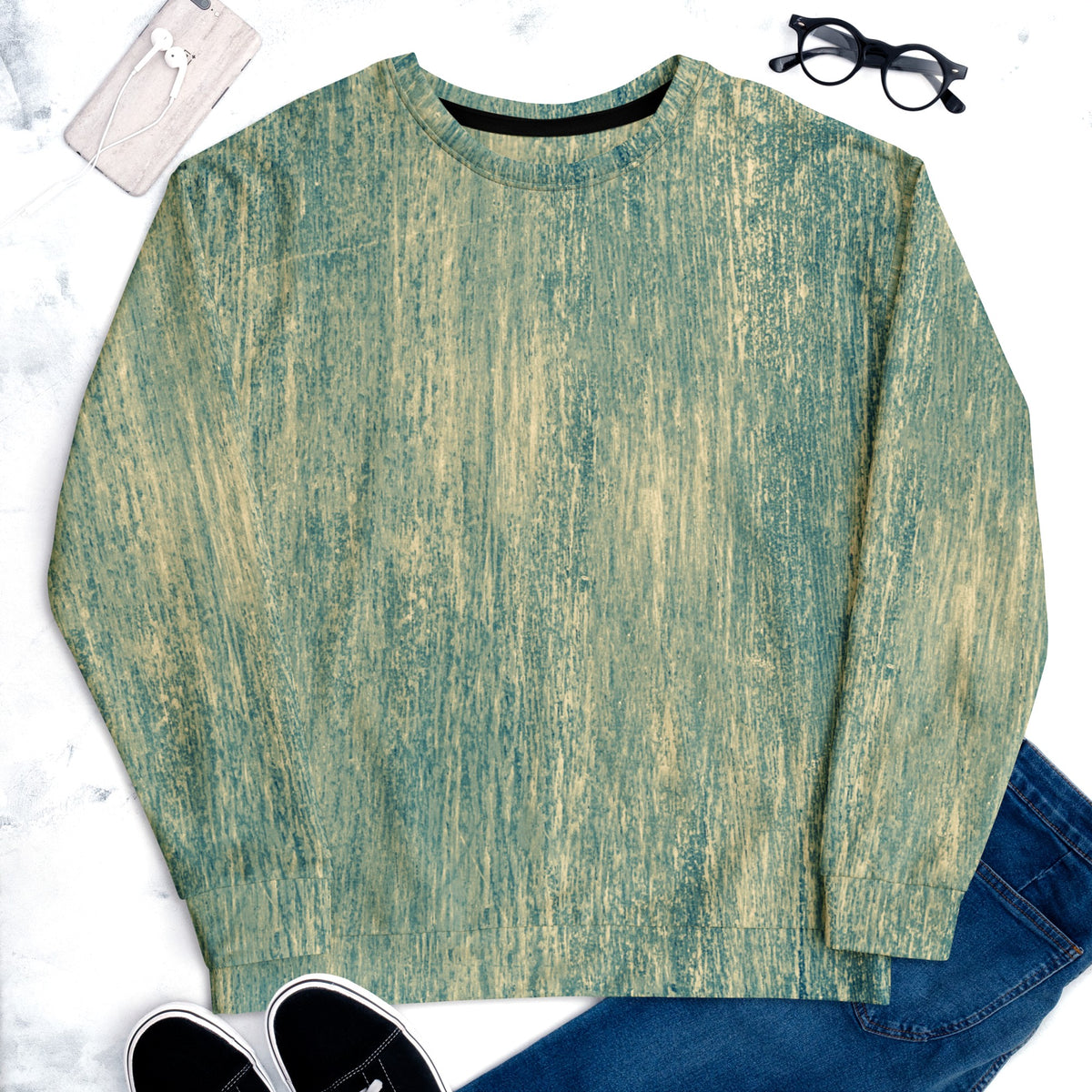 Scratched Green Sweatshirt
