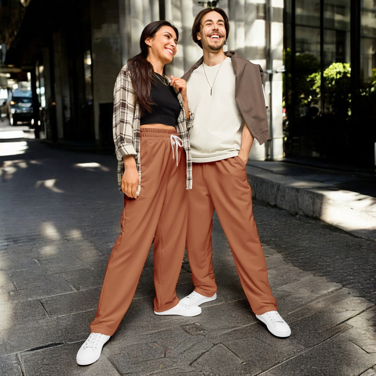 Caramel Wide-Leg Joggers