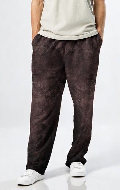 Washed Brown Wide-Leg Joggers