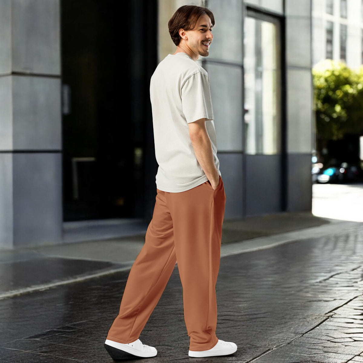 Caramel Wide-Leg Joggers