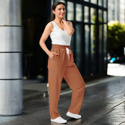 Caramel Wide-Leg Joggers