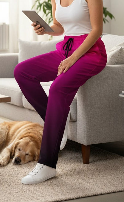 Pink Ombre Wide-leg joggers