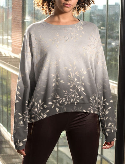Floral Gold and Grey Ombre Women's Sweatshirt