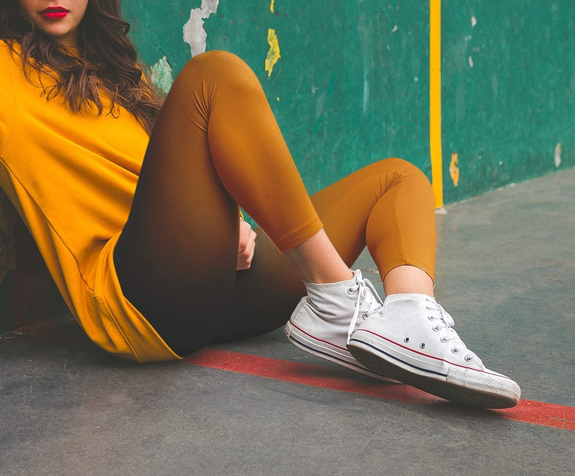 Burnt Orange Ombre Casual Leggings