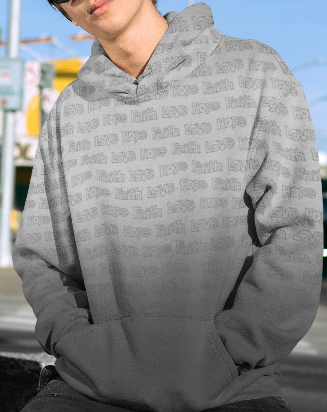 Faith Love Hope Ombre Hoodie