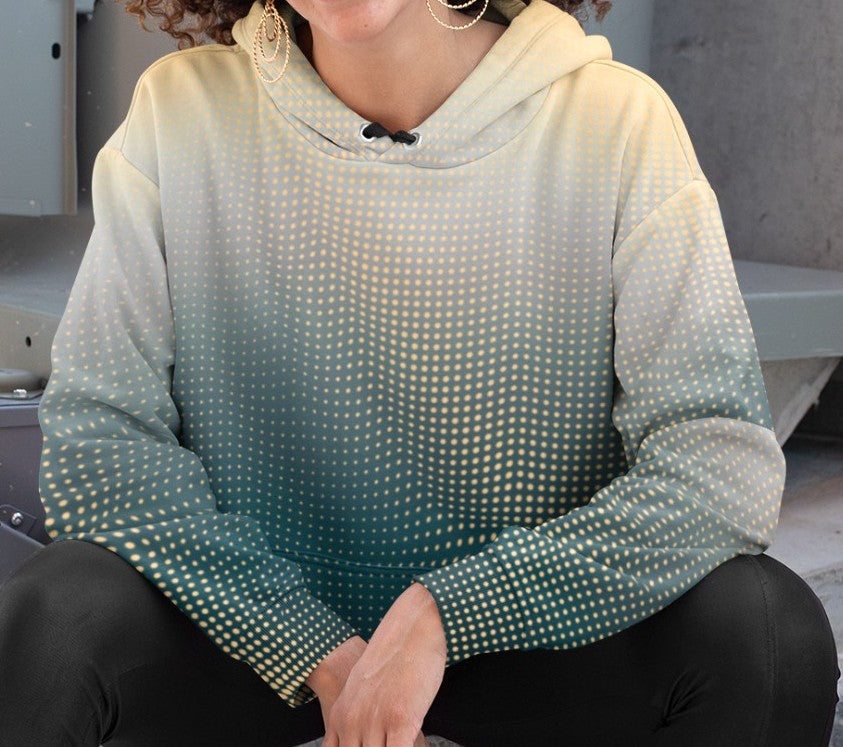Yellow And Grey Polka Dot Ombre Unisex Hoodie