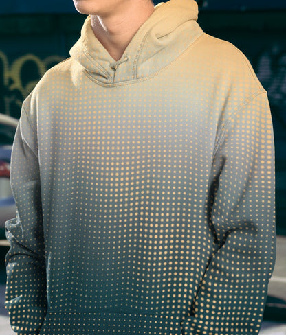 Yellow And Grey Polka Dot Ombre Unisex Hoodie