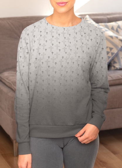 Jesus Cross Ombre Unisex Sweatshirt