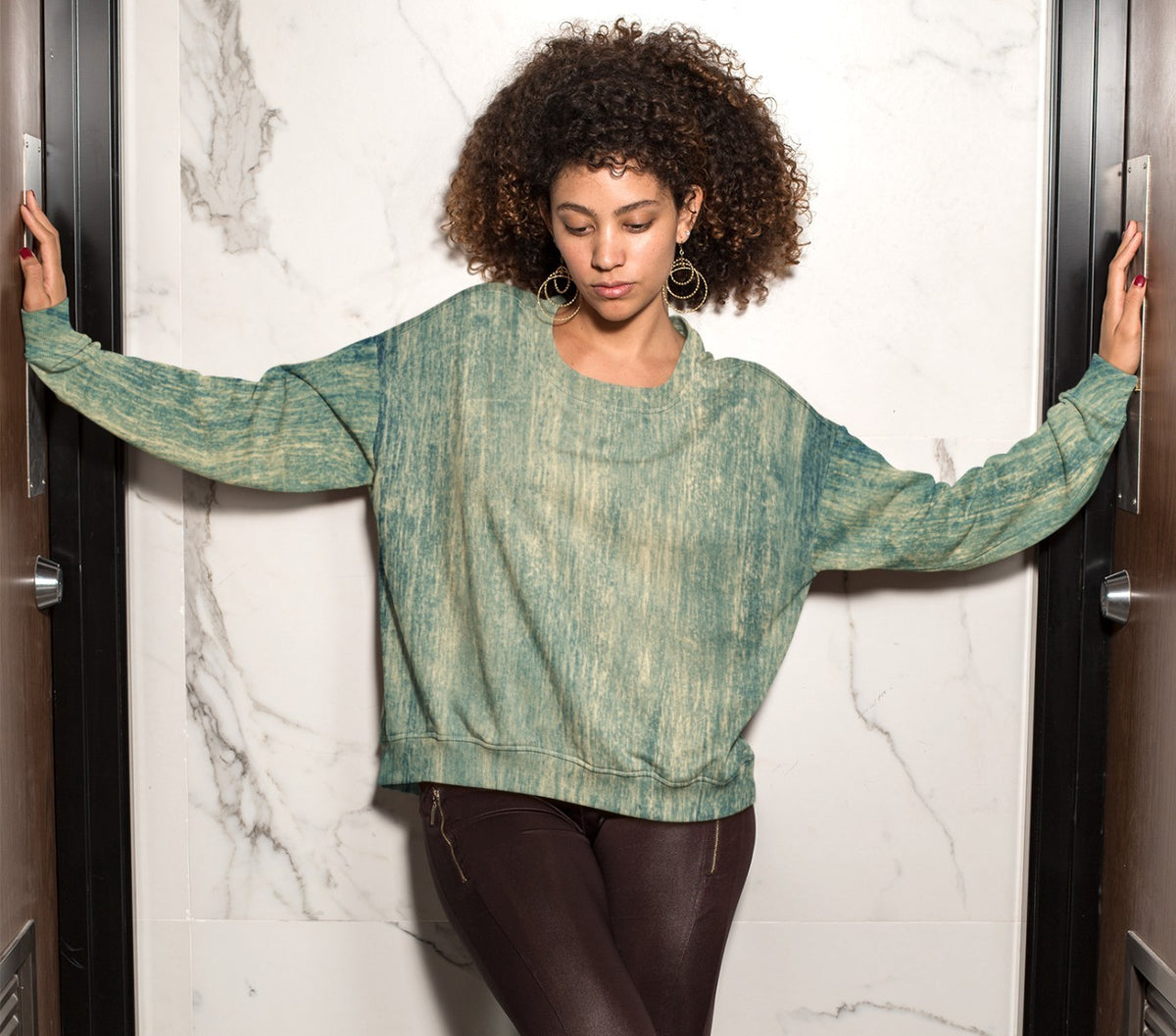 Scratched Green Sweatshirt