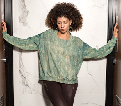 Scratched Green Sweatshirt