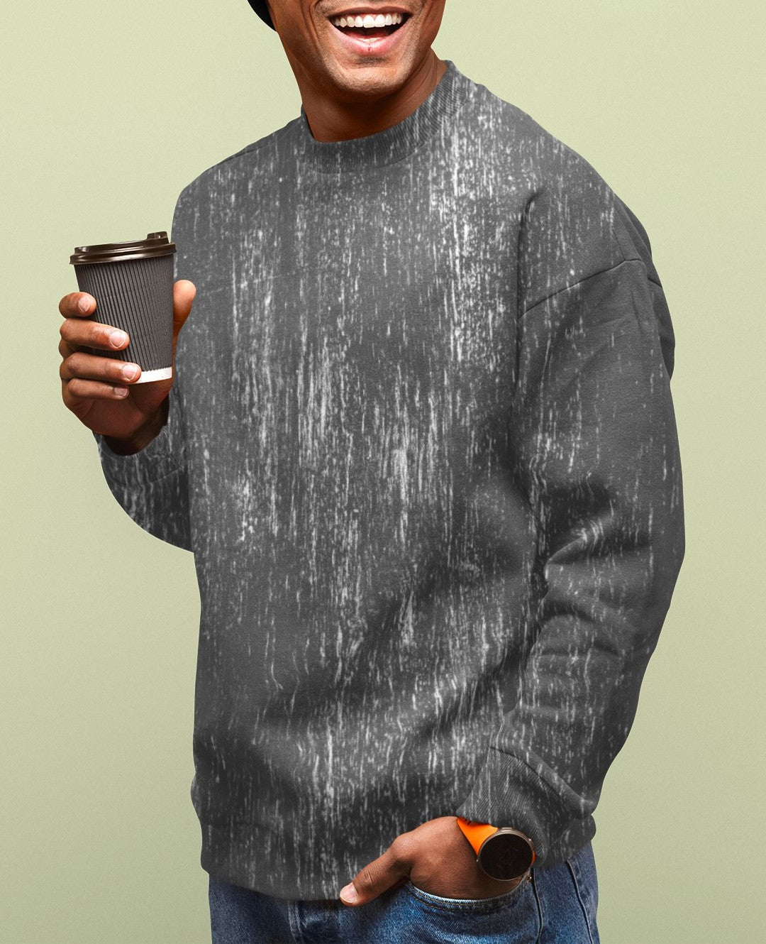 Scratched Grey Sweatshirt